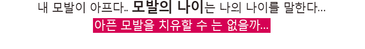 내 모발이 아프다.. 모발의 나이는 나의 나이를 말한다... 아픈 모발을 치유할 수 는 없을까...